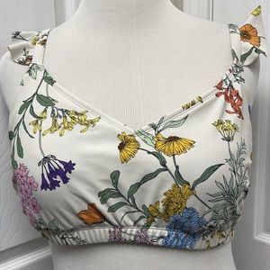 Kona Sol Floral Bikini Swimsuit Top 2X (20W-22W)
